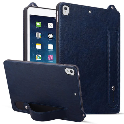 Tablet Case For iPad 10.2 (2020) /  (2019) / iPad Air 10.5 inch (2019) Hand Strap Kickstand Leather Cover - Blue