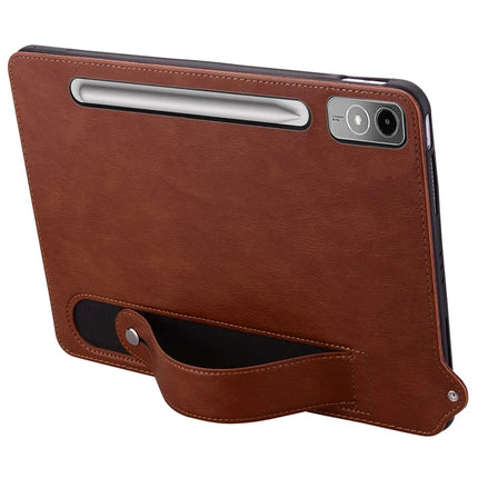 For Lenovo Tab P12 Case Hand Strap Kickstand Leather Tablet Cover