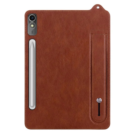 For Lenovo Tab P12 Case Hand Strap Kickstand Leather Tablet Cover