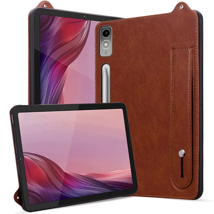 For Lenovo Tab P12 Case Hand Strap Kickstand Leather Tablet Cover
