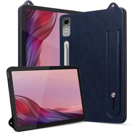 For Lenovo Tab P12 Case Hand Strap Kickstand Leather Tablet Cover