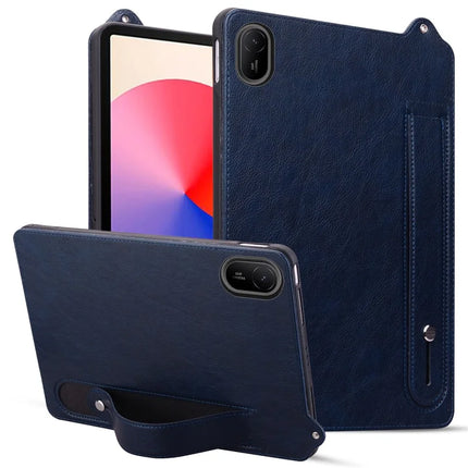 For Huawei MatePad SE 11 / MatePad 11 (2023) Case Hand Strap Kickstand Leather Tablet Cover - Blue