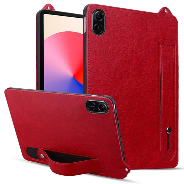 For Honor Pad X8 Pro / Pad X9 Tablet Case Hand Strap Kickstand Leather Cover - Red