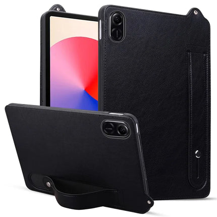 For Honor Pad X8 Pro / Pad X9 Tablet Case Hand Strap Kickstand Leather Cover - Black