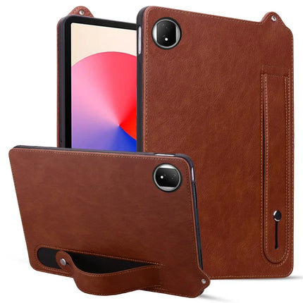 For Honor MagicPad 2 12.3 Tablet Case Hand Strap Kickstand Leather Cover - Brown