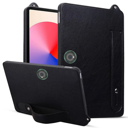 For OnePlus Pad / Oppo Pad 2 Tablet Case Hand Strap Kickstand Leather Cover - Black