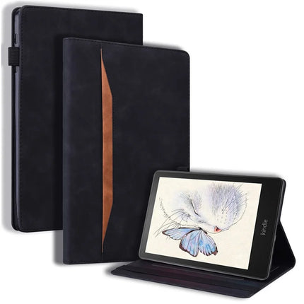 For Amazon Kindle Paperwhite (2024) Case PU Leather Protective Folio Tablet Cover with Card Holder - Black