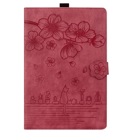For Amazon Kindle Paperwhite (2024) Case Flip Stand Leather Tablet Cover Cherry Blossom Cat Imprinted