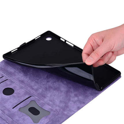 For Amazon Kindle Paperwhite (2024) Case Flip Stand Leather Tablet Cover Cherry Blossom Cat Imprinted