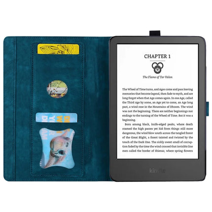 For Amazon Kindle Paperwhite (2024) Case Flip Stand Leather Tablet Cover Cherry Blossom Cat Imprinted